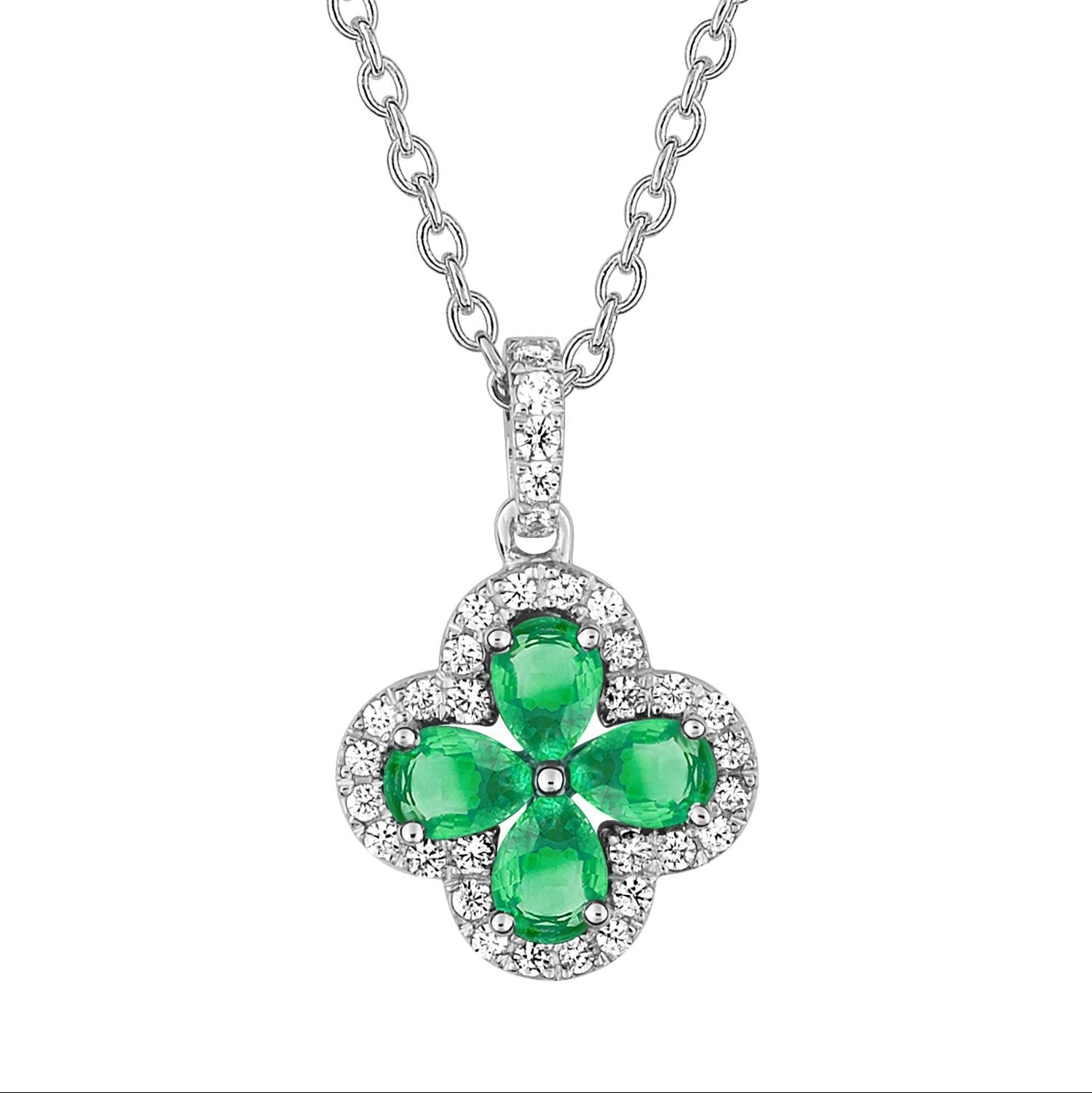 Collier Femme Or Charms Cœurs Perle Trèfle Vert - Hypoallergénique, Design Moderne Fait Main | LILIE&WHITE